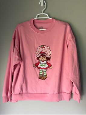 Strawberry Shortcake Rare Oversized Crewneck Embroidered Patch Sweatshirt